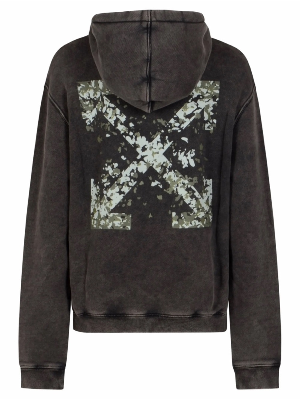 OFF WHITE crossed arrows logo acid wash hoodie sweat top